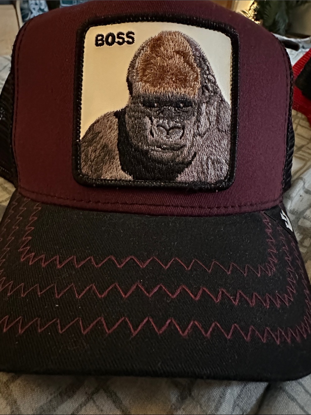 Assorted Animal Patch Trucker Hats - Red, Black, Navy, Burgundy